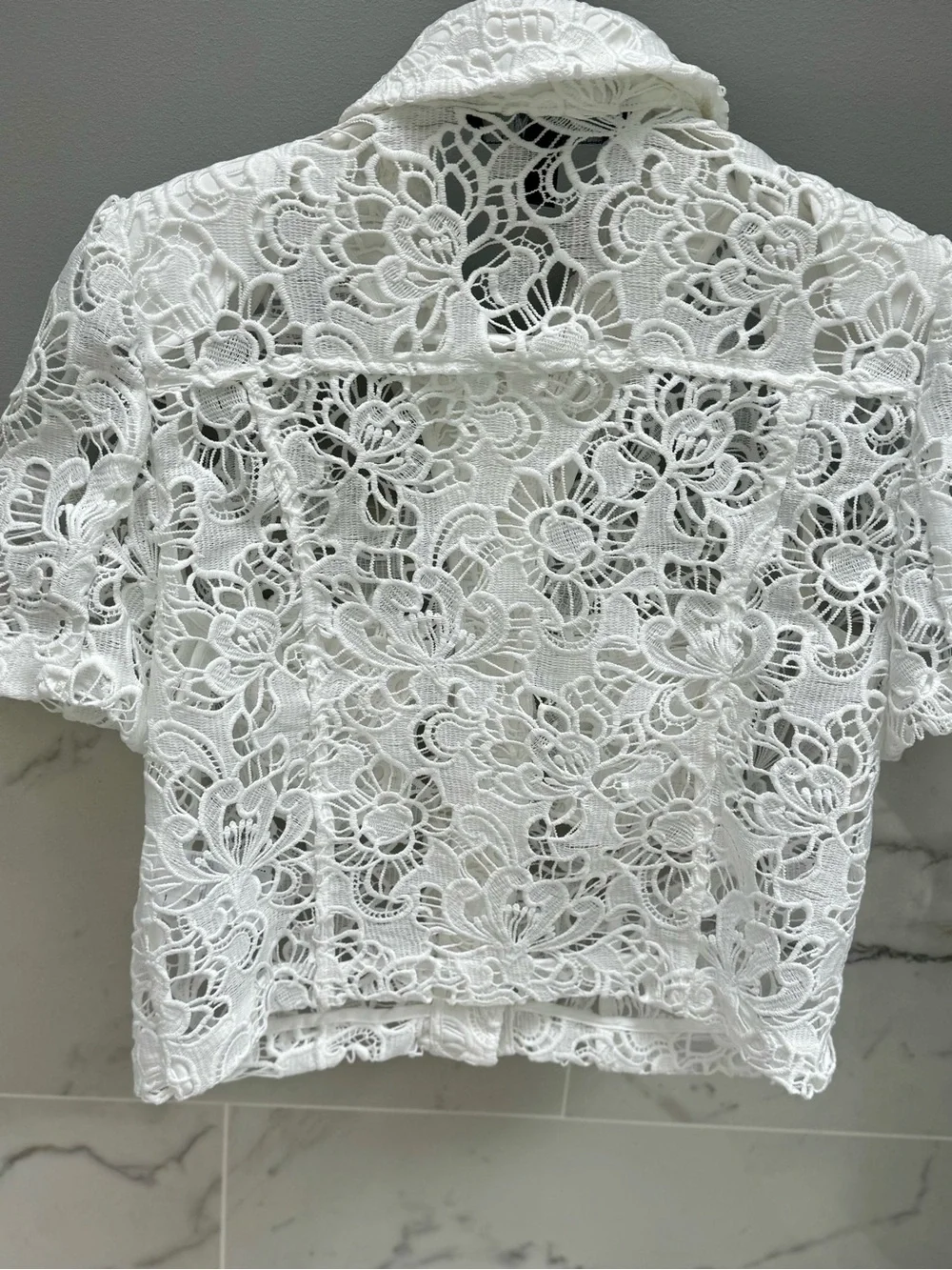 White House Black Market Lace Button up jacket - Picture 6 of 7